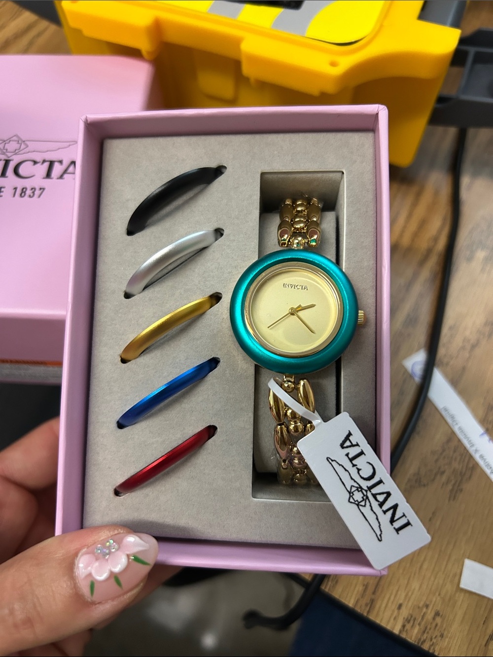 Invicta Gold Bracelet Watch with Interchangeable Bezel